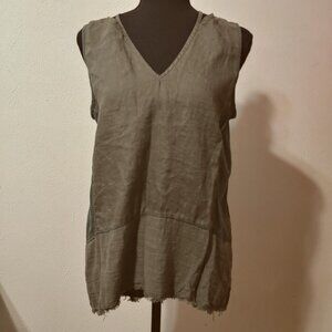 XCVI Linen V Neck Sleeveless Top